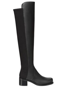 Stuart Weitzman Reserve Bold Black Leather Over the Knee Boots in Womens Size 7